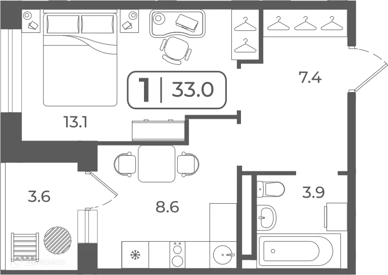 Фото квартиры в ЖК "Quattro (Куатро)"