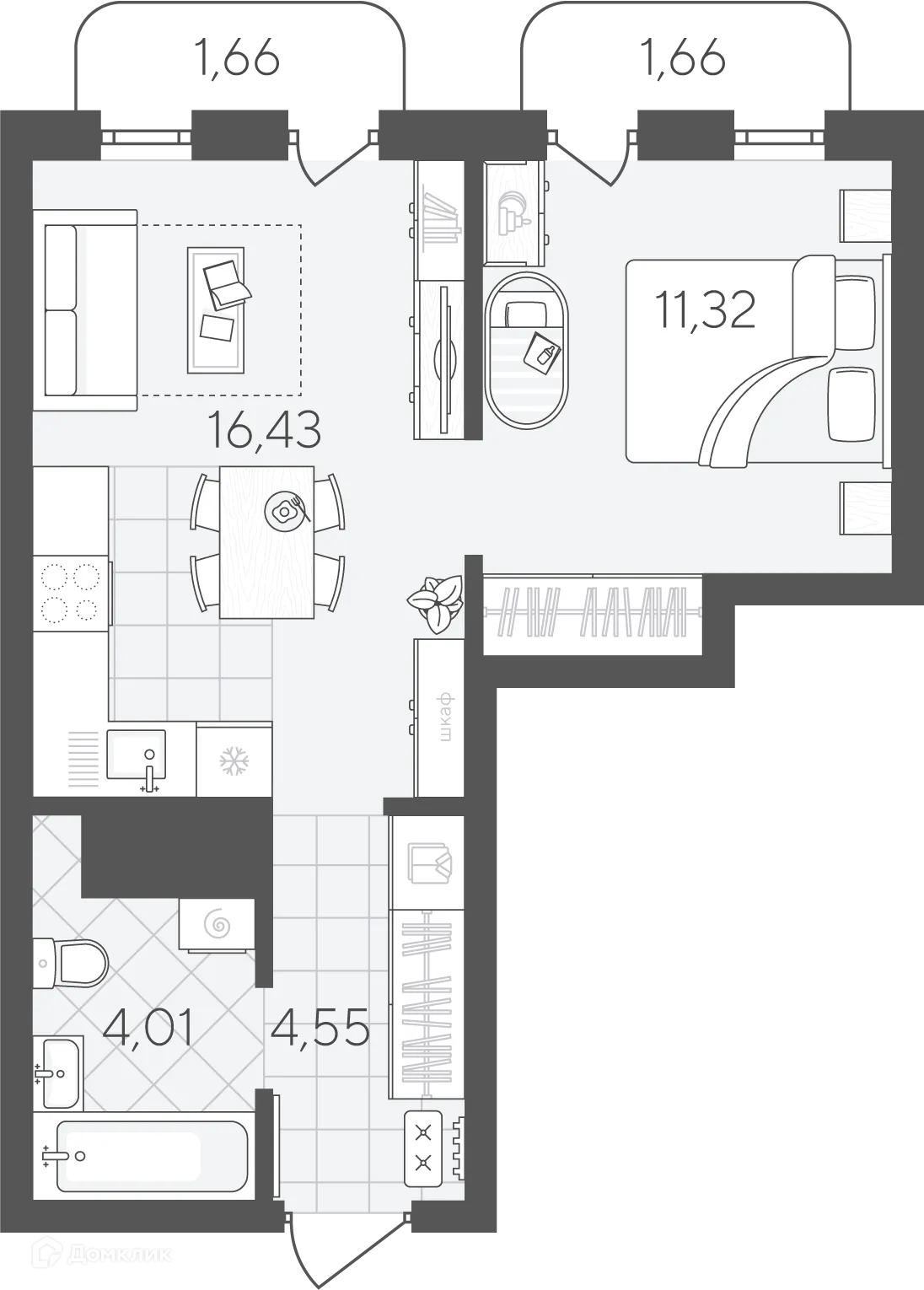 Фото квартиры в ЖК Скандиа.Квартал в Слободе