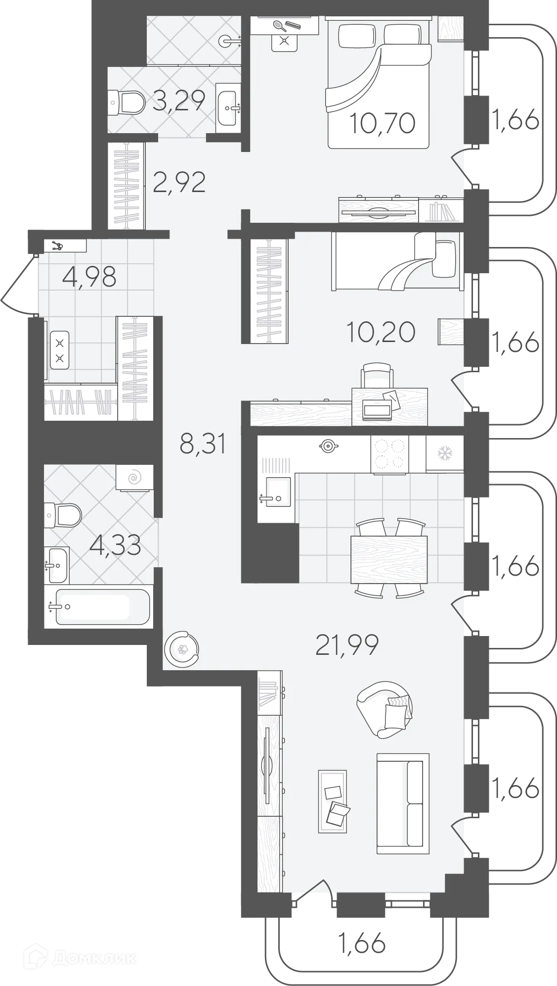 Фото квартиры в ЖК Скандиа.Квартал в Слободе