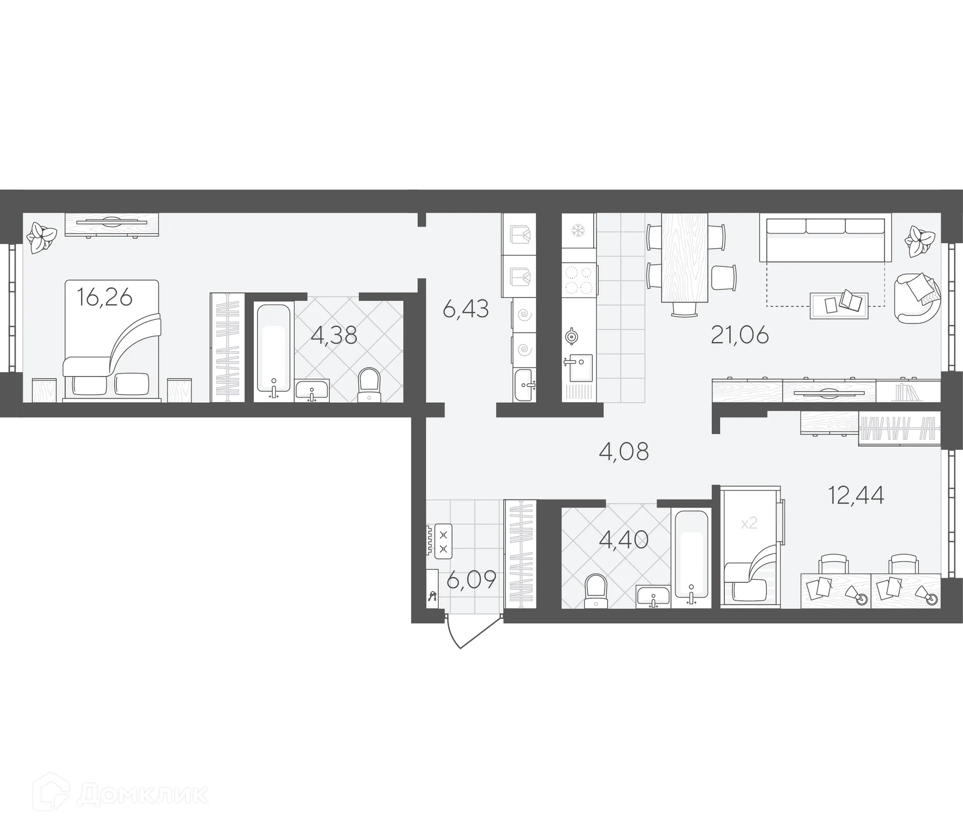 Фото квартиры в ЖК Скандиа.Квартал в Слободе
