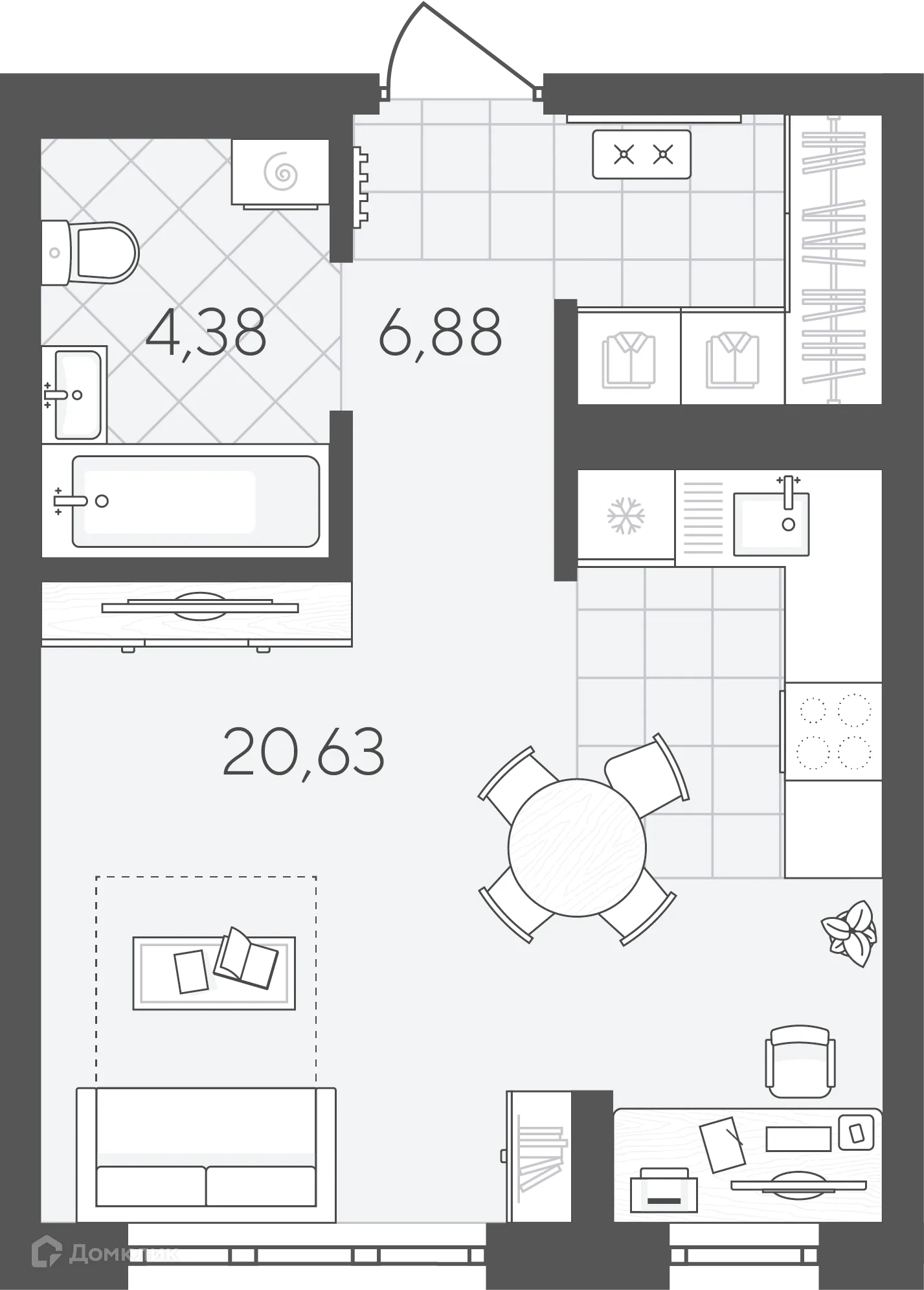 Фото квартиры в ЖК Скандиа.Квартал в Слободе