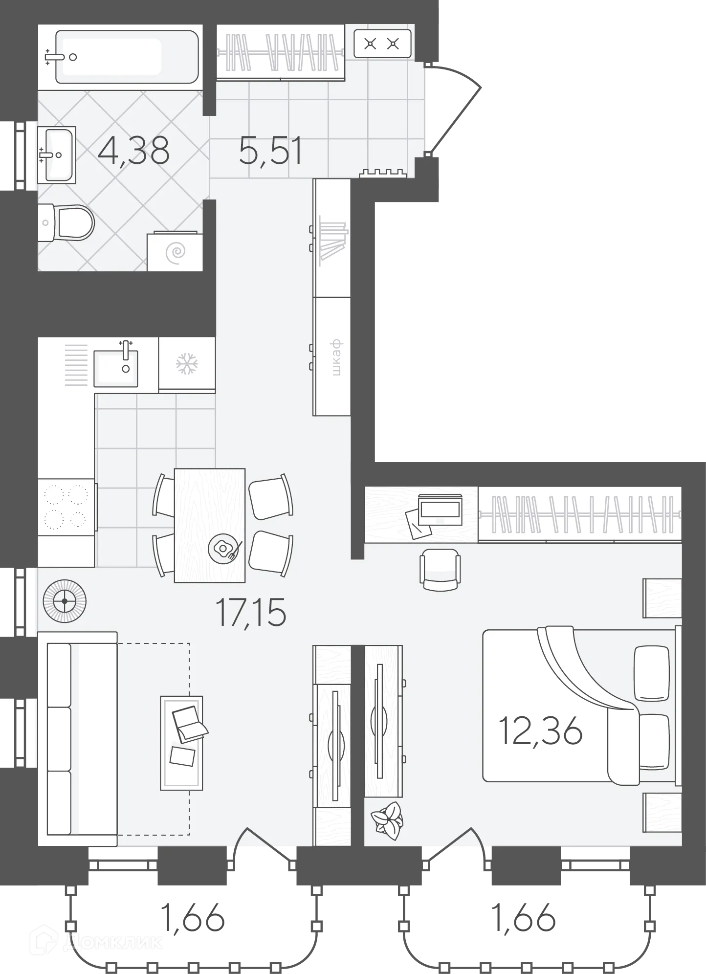 Фото квартиры в ЖК Скандиа.Квартал в Слободе