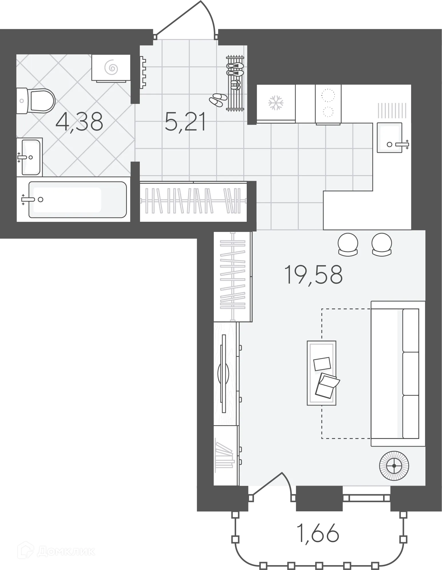 Фото квартиры в ЖК Скандиа.Квартал в Слободе