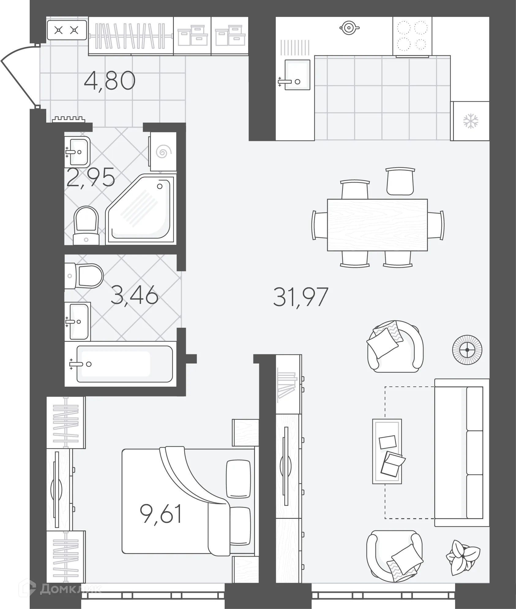 Фото квартиры в ЖК Скандиа.Квартал в Слободе