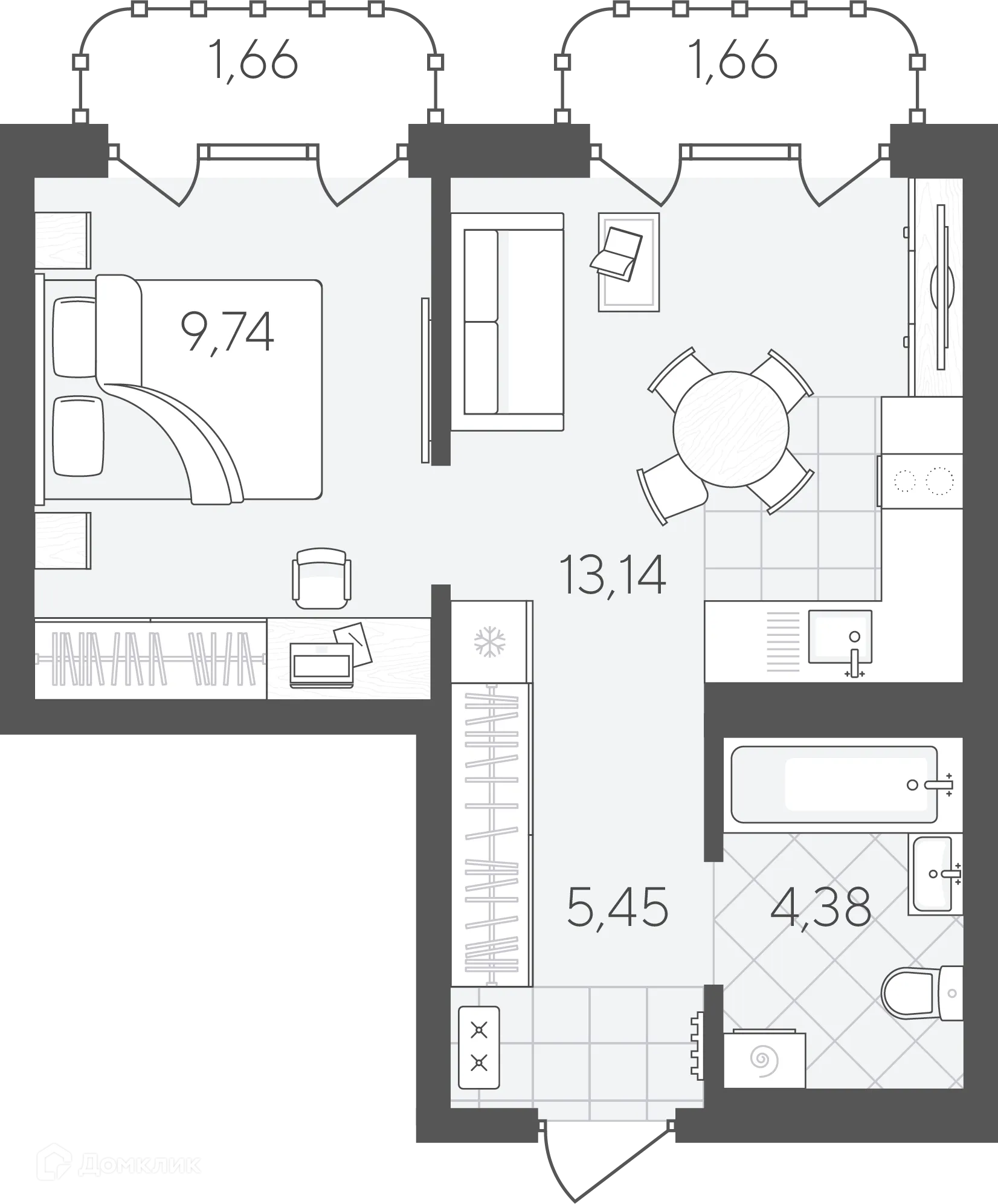 Фото квартиры в ЖК Скандиа.Квартал в Слободе