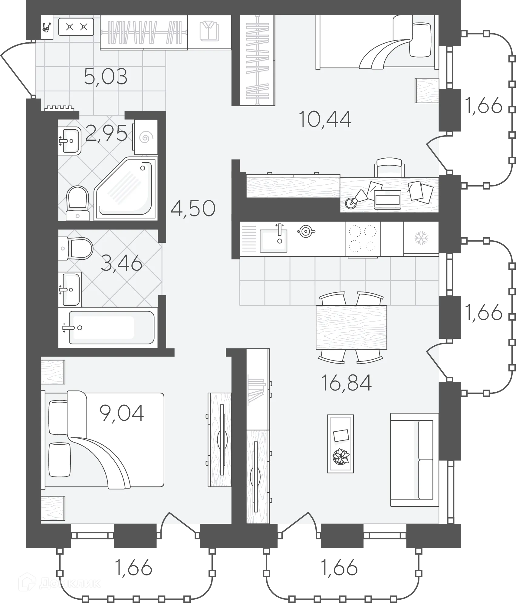 Фото квартиры в ЖК Скандиа.Квартал в Слободе