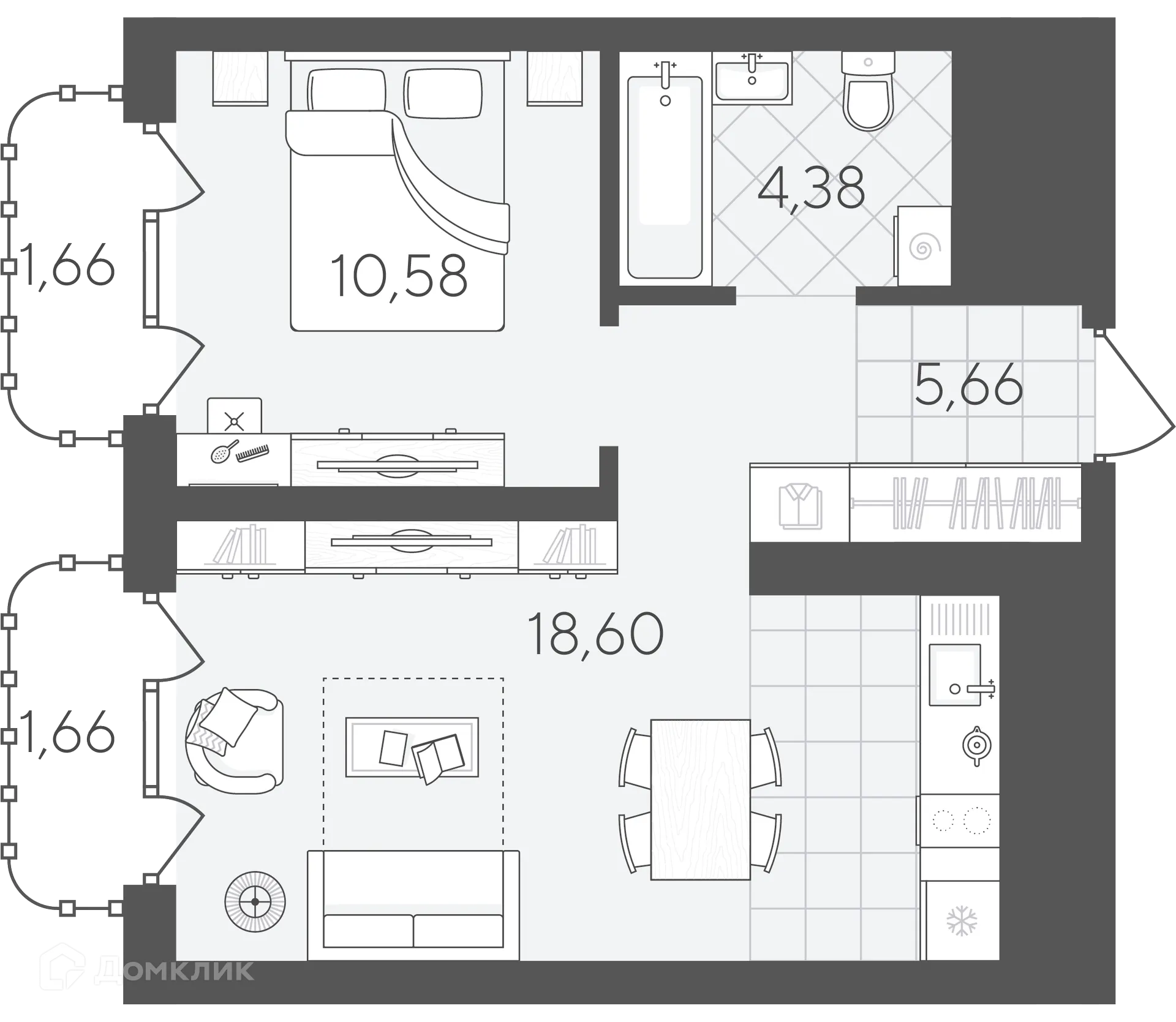 Фото квартиры в ЖК Скандиа.Квартал в Слободе