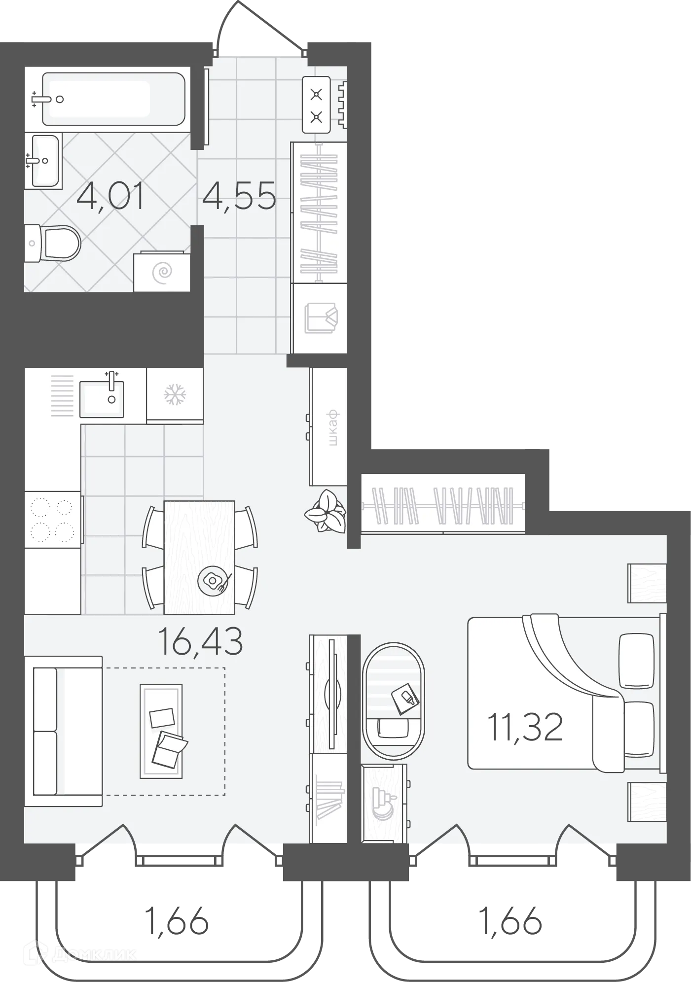 Фото квартиры в ЖК Скандиа.Квартал в Слободе