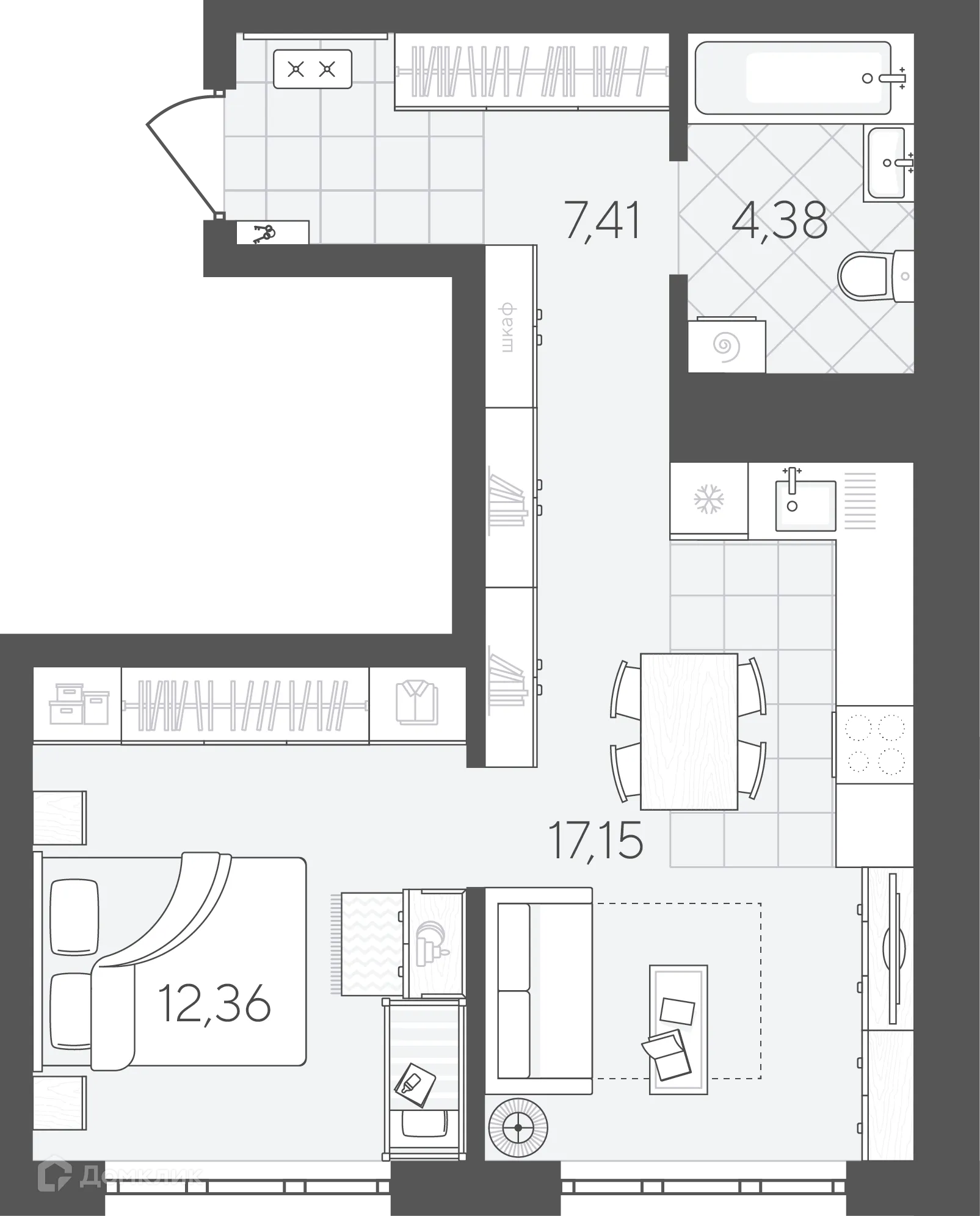 Фото квартиры в ЖК Скандиа.Квартал в Слободе