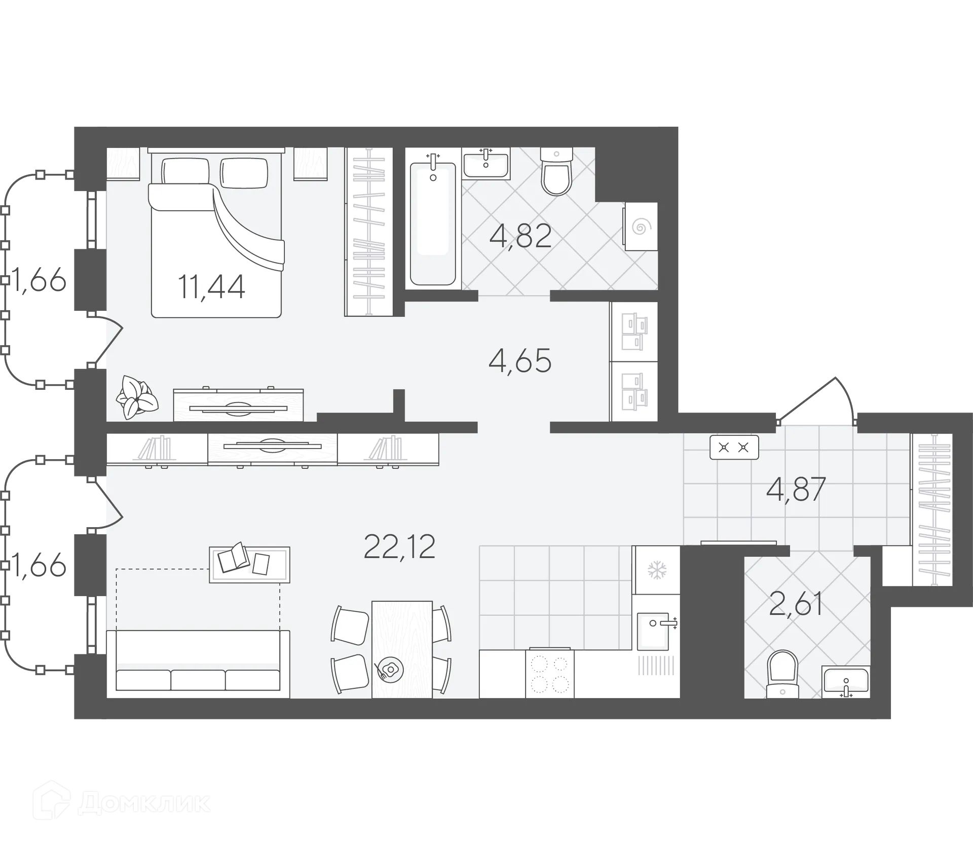 Фото квартиры в ЖК Скандиа.Квартал в Слободе