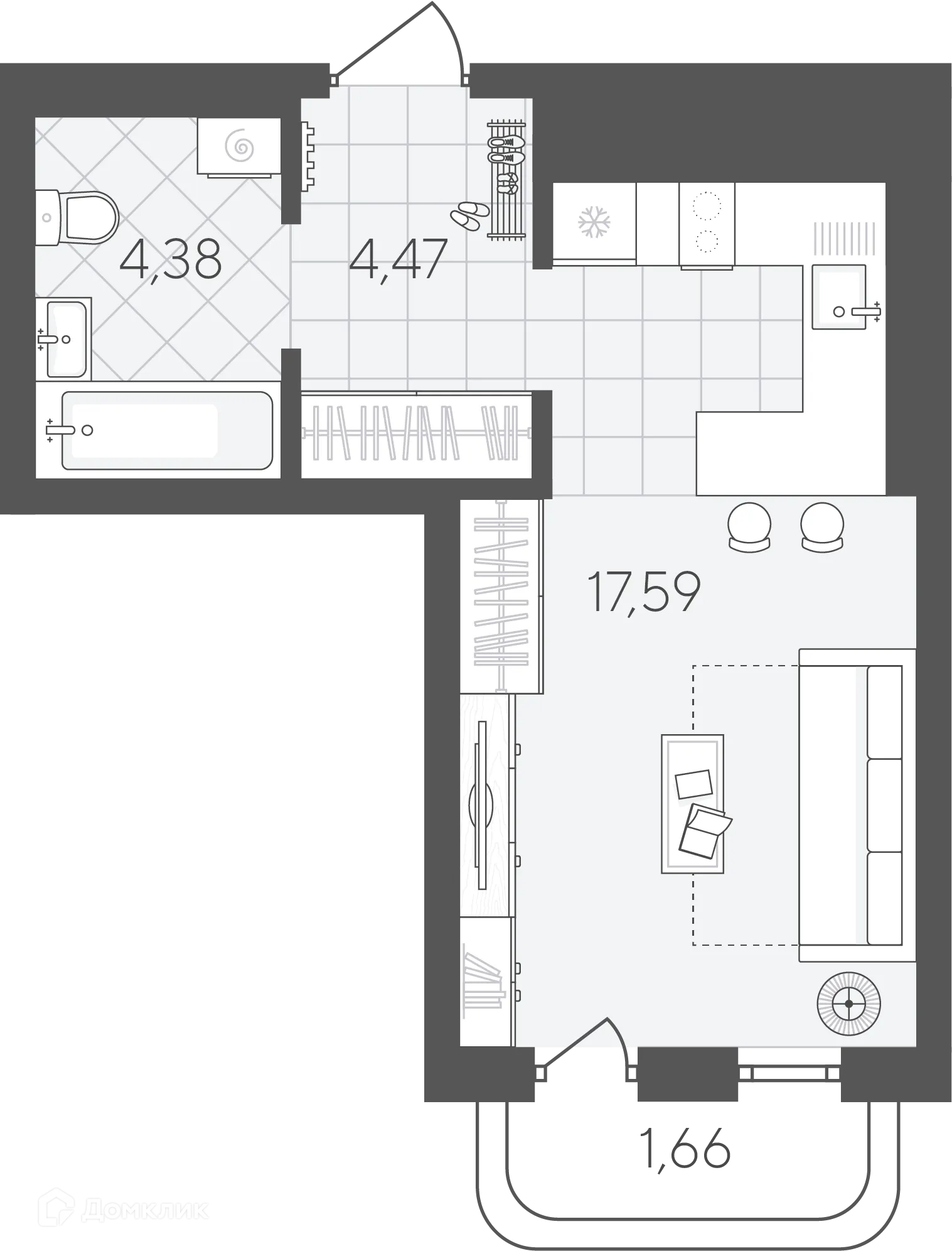Фото квартиры в ЖК Скандиа.Квартал в Слободе