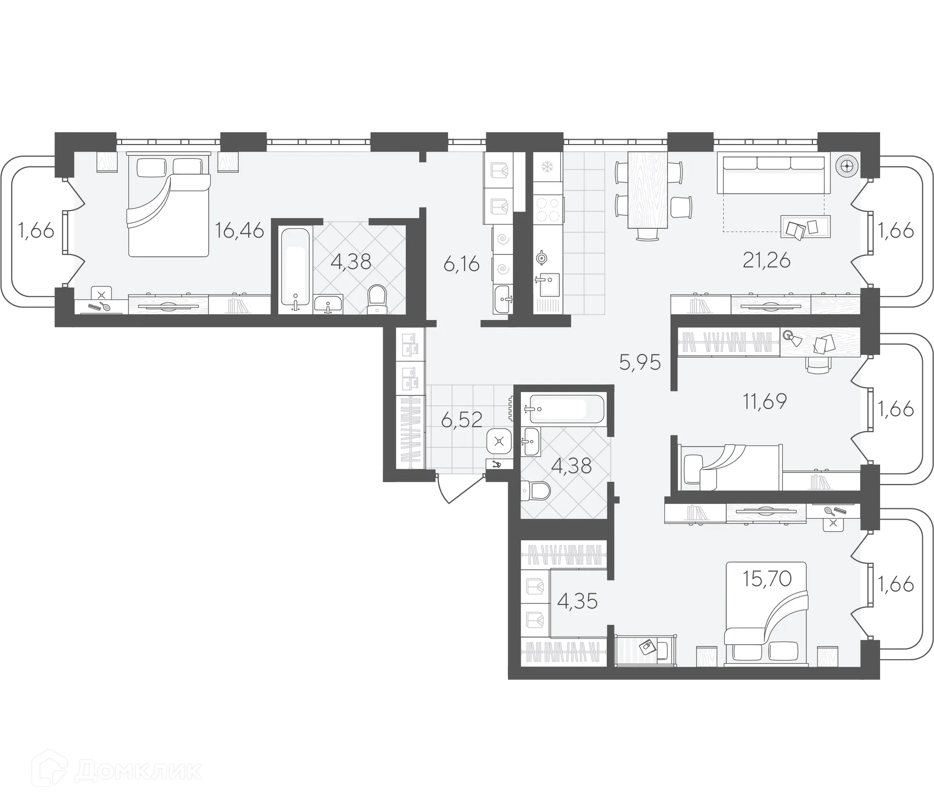 Фото квартиры в ЖК Скандиа.Квартал в Слободе