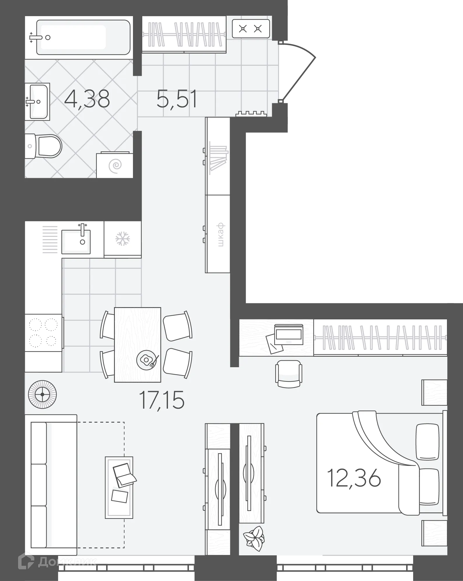 Фото квартиры в ЖК Скандиа.Квартал в Слободе