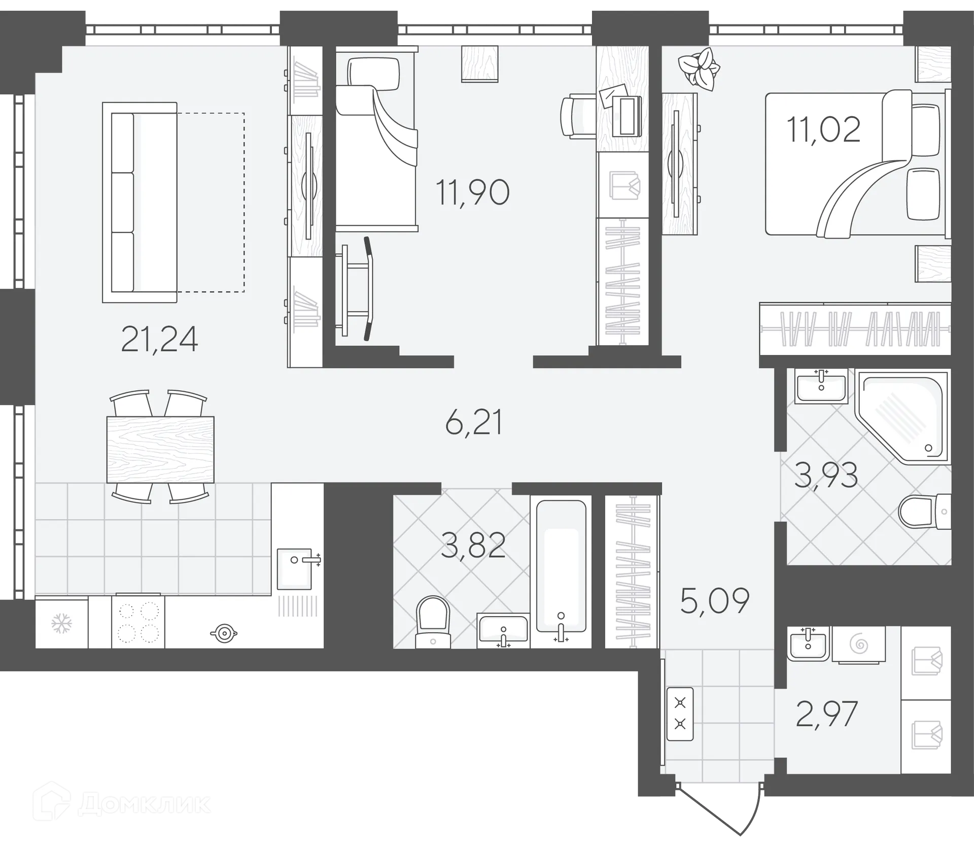Фото квартиры в ЖК Скандиа.Квартал в Слободе