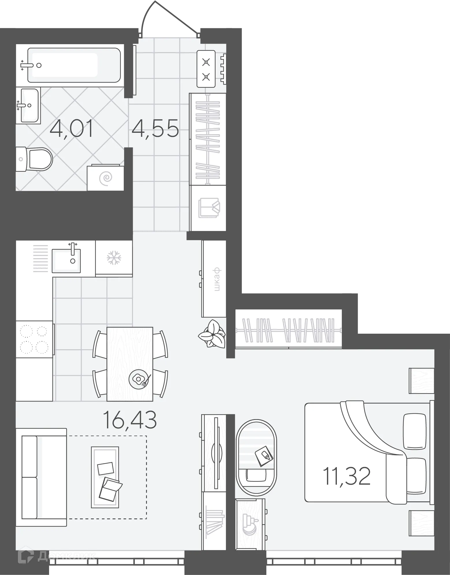Фото квартиры в ЖК Скандиа.Квартал в Слободе