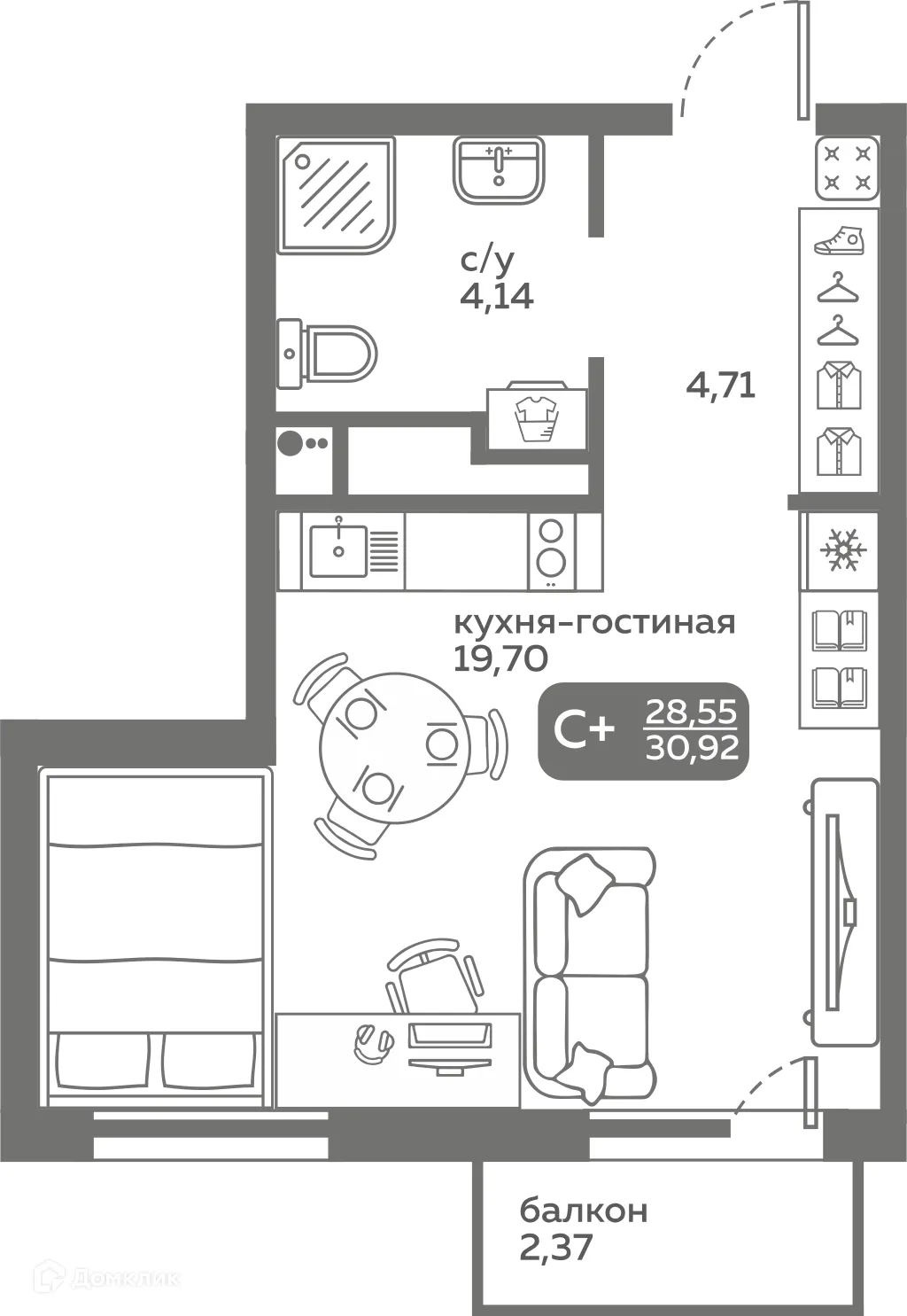 Фото квартиры в ЖК Меридиан Слобода