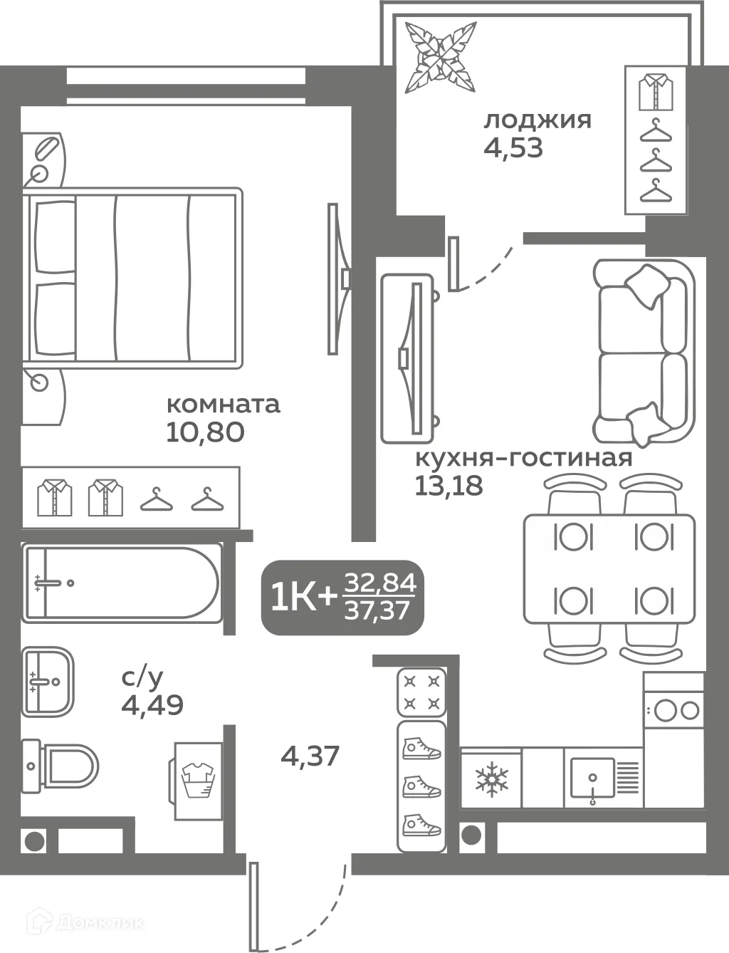 Фото квартиры в ЖК Меридиан Слобода