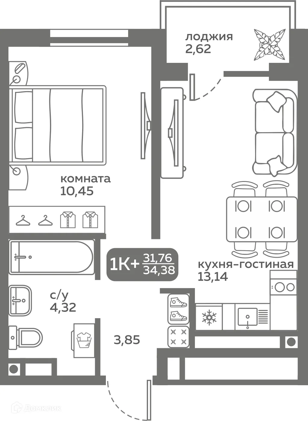 Фото квартиры в ЖК Меридиан Слобода