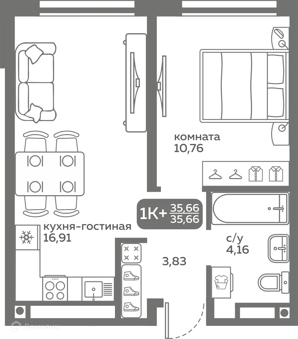 Фото квартиры в ЖК Меридиан Слобода