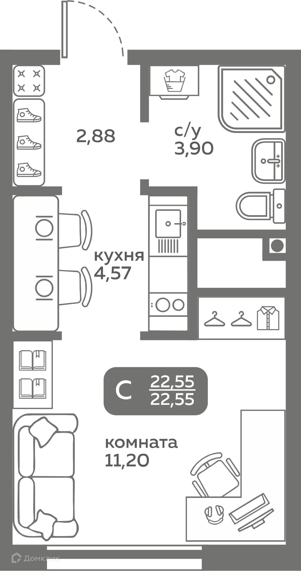 Фото квартиры в ЖК Меридиан Слобода