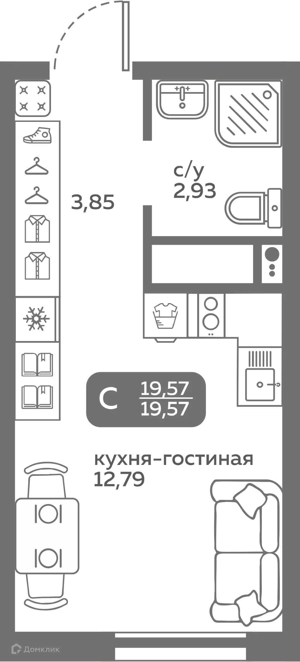 Фото квартиры в ЖК Меридиан Слобода