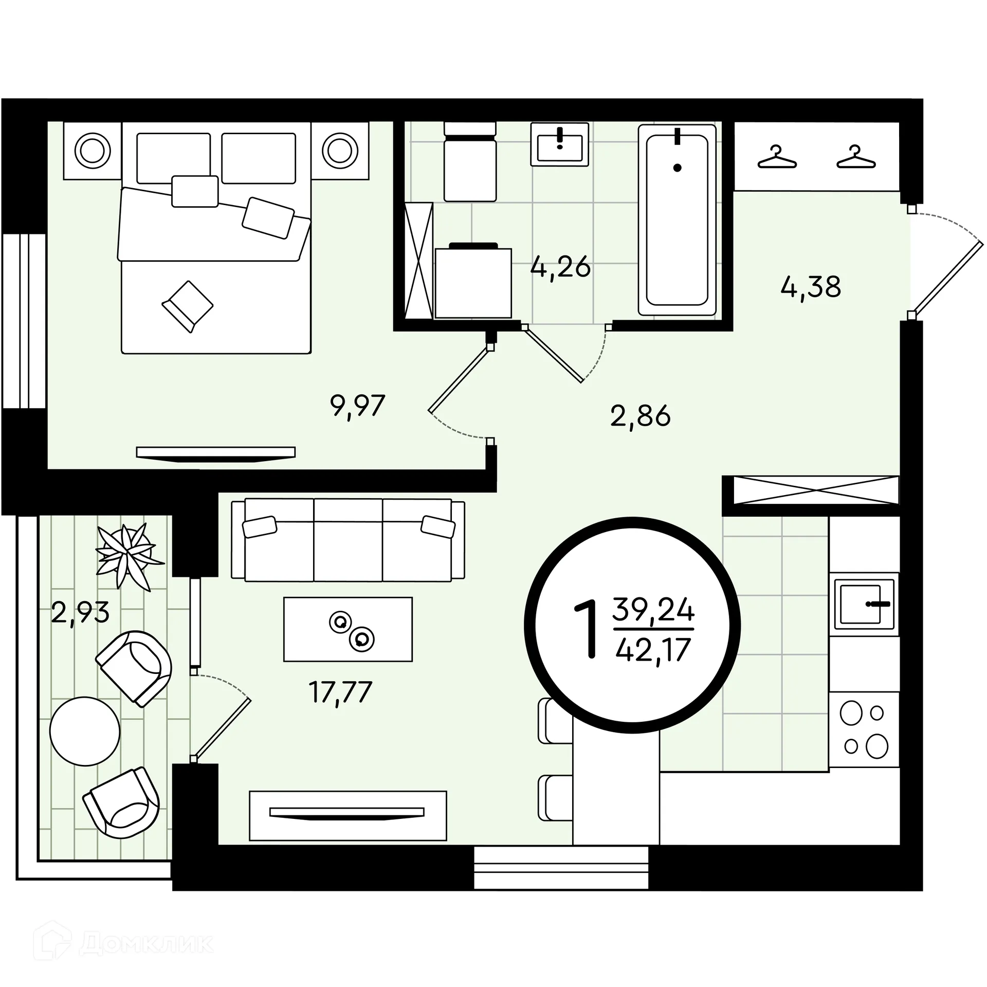 Фото квартиры в ЖК Зеленые аллеи