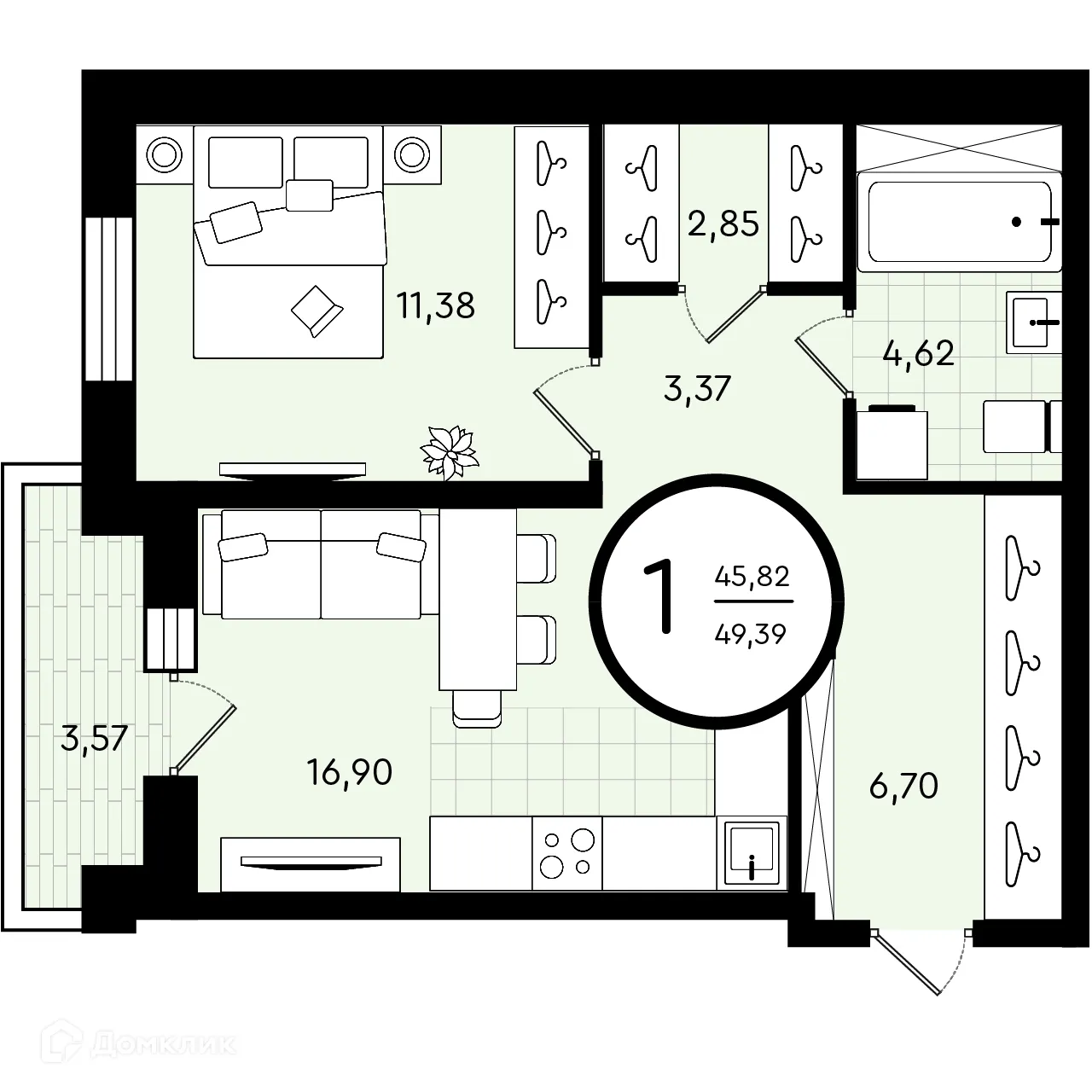 Фото квартиры в ЖК Зеленые аллеи