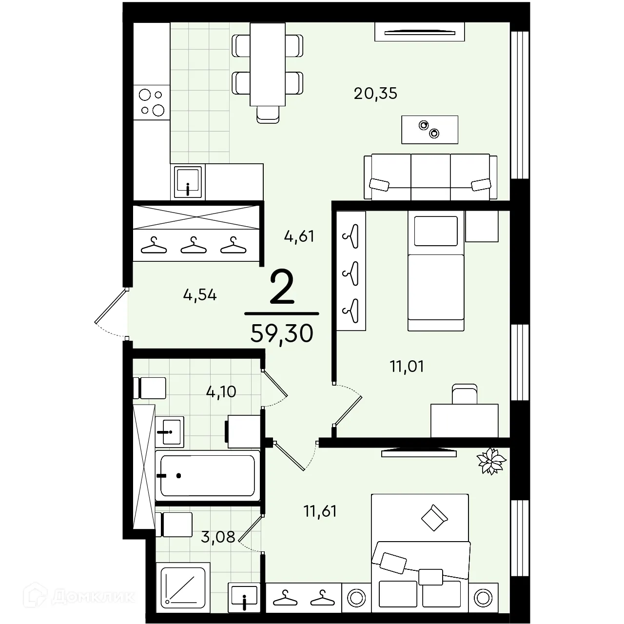 Фото квартиры в ЖК Зеленые аллеи