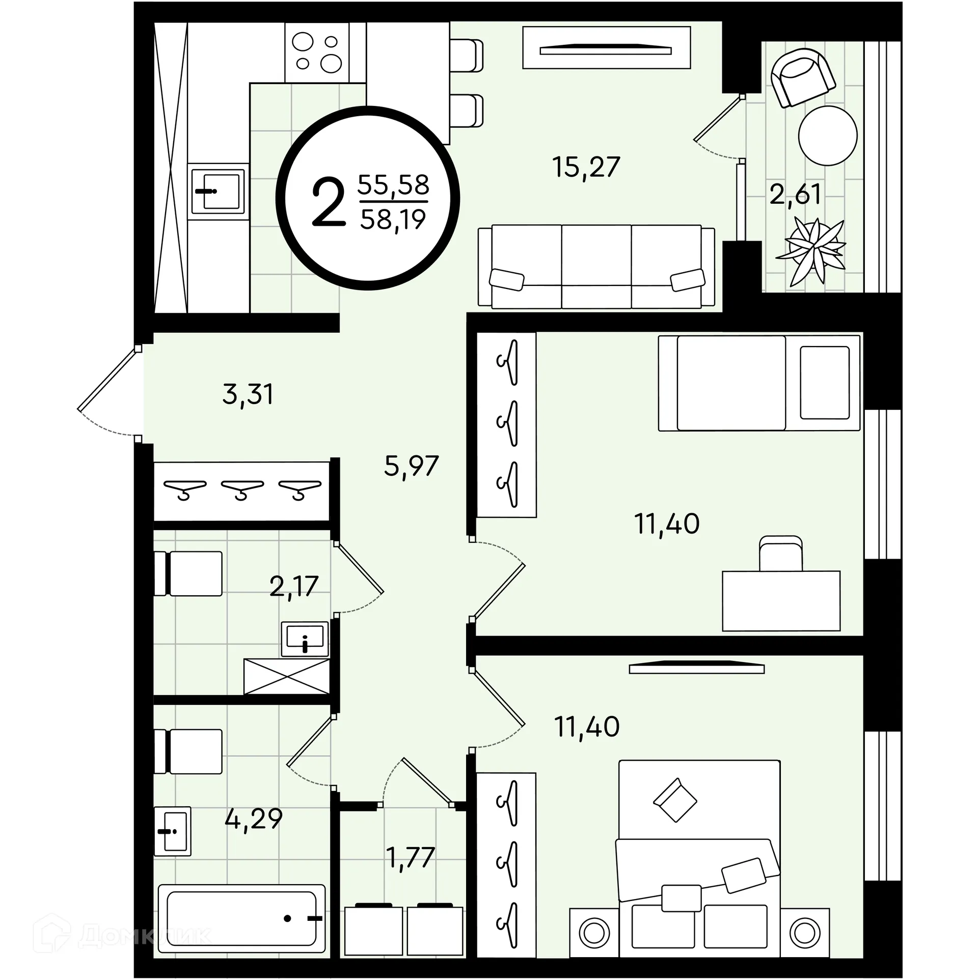 Фото квартиры в ЖК Зеленые аллеи