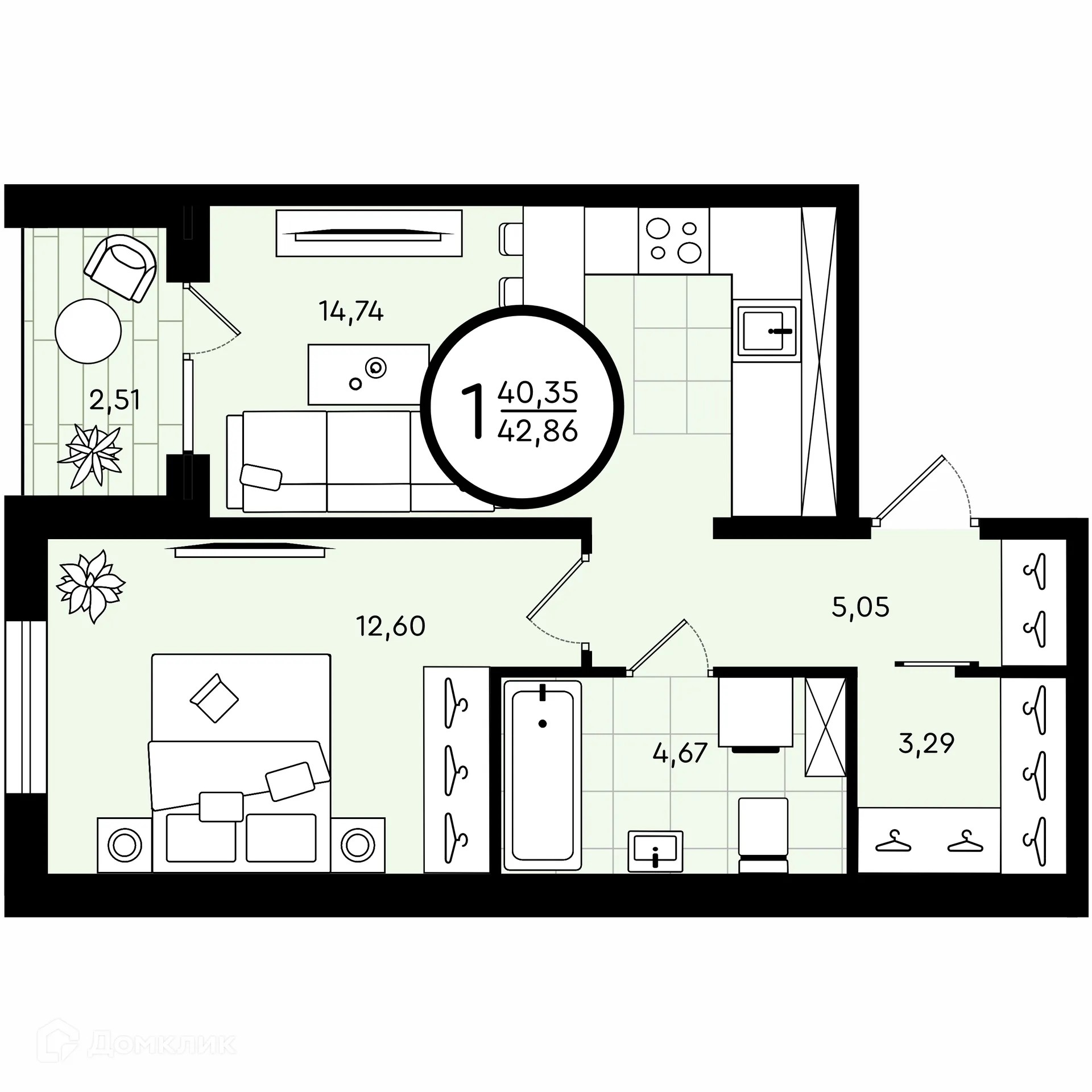 Фото квартиры в ЖК Зеленые аллеи