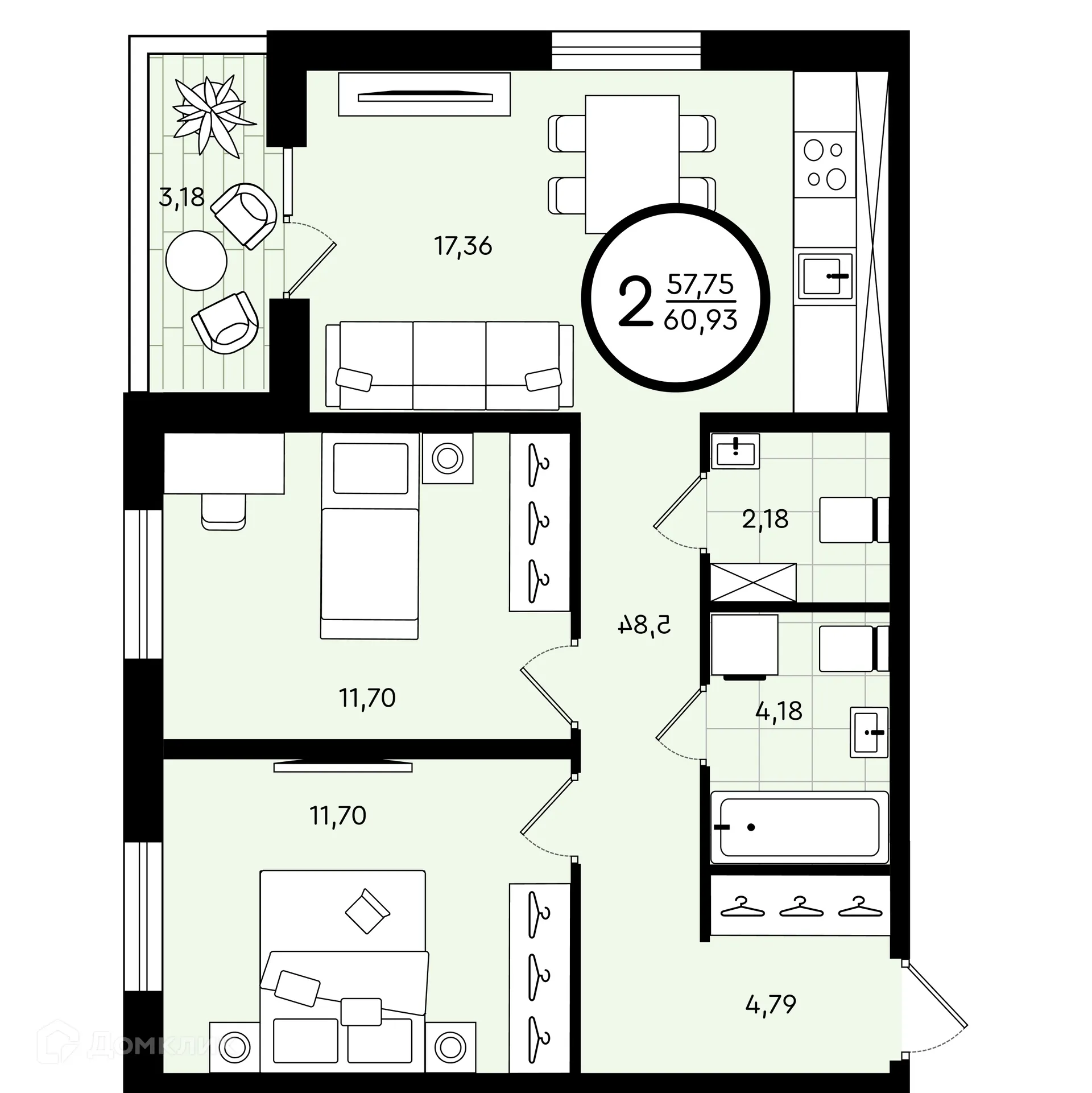 Фото квартиры в ЖК Зеленые аллеи