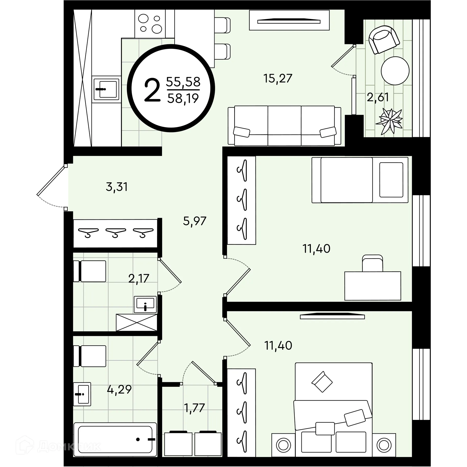 Фото квартиры в ЖК Зеленые аллеи