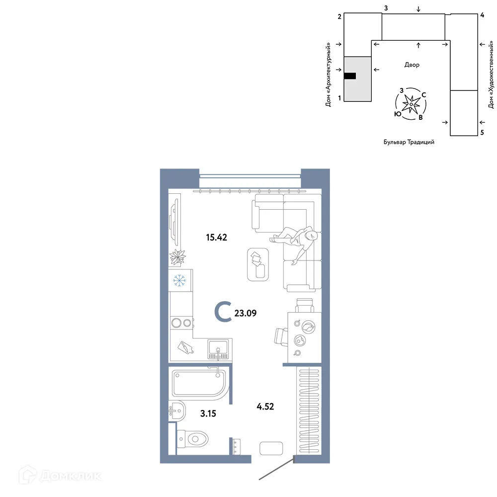 Фото квартиры в ЖК «Домашний»
