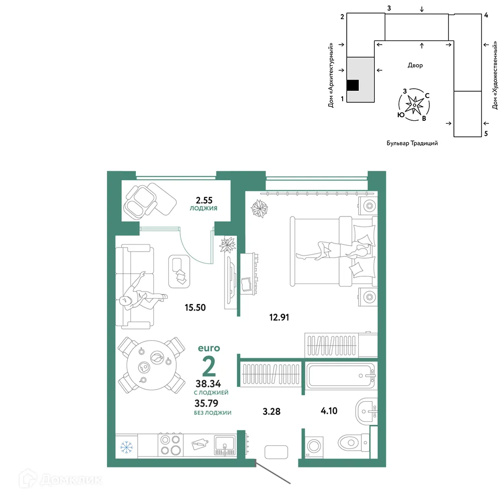 Фото квартиры в ЖК «Домашний»