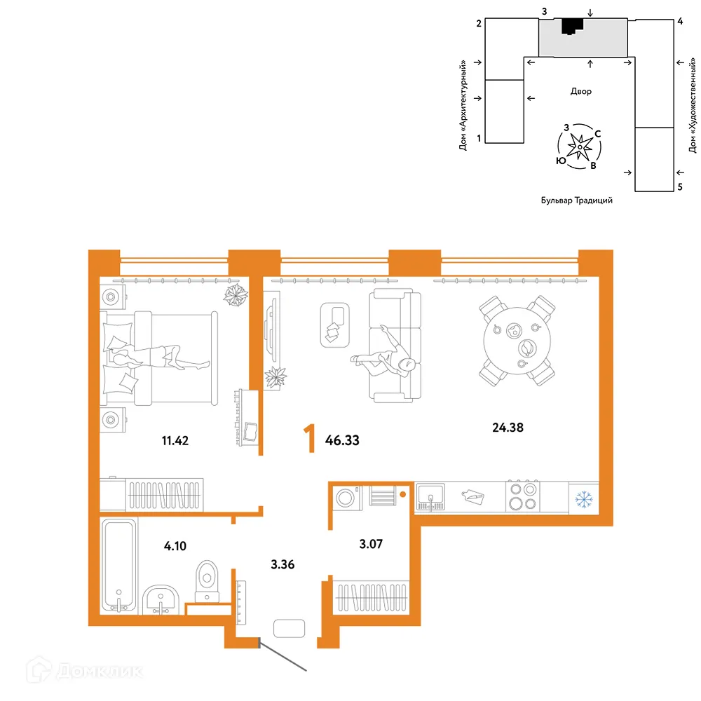 Фото квартиры в ЖК «Домашний»