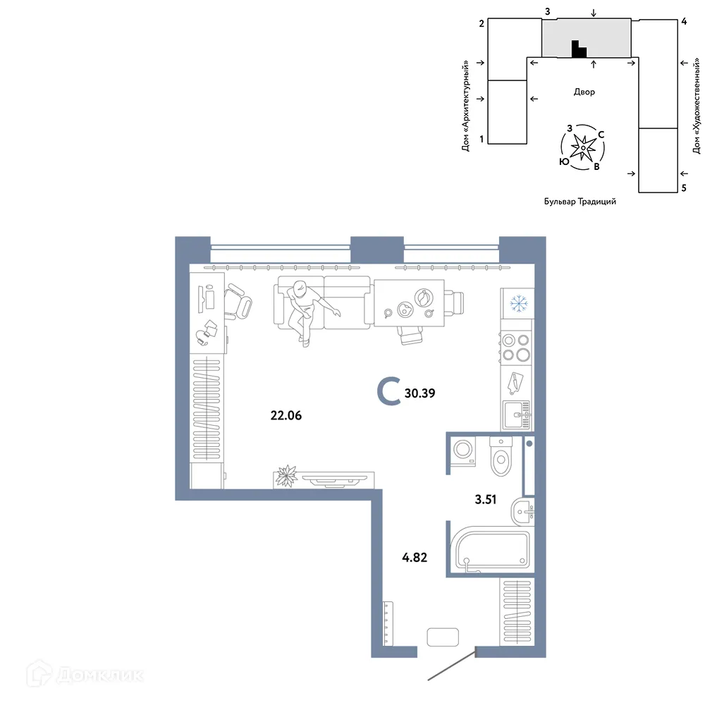 Фото квартиры в ЖК «Домашний»