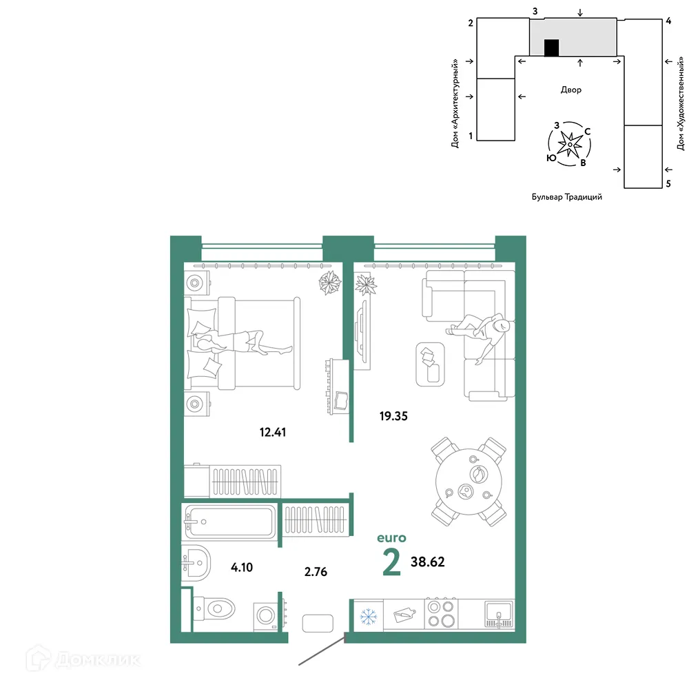 Фото квартиры в ЖК «Домашний»