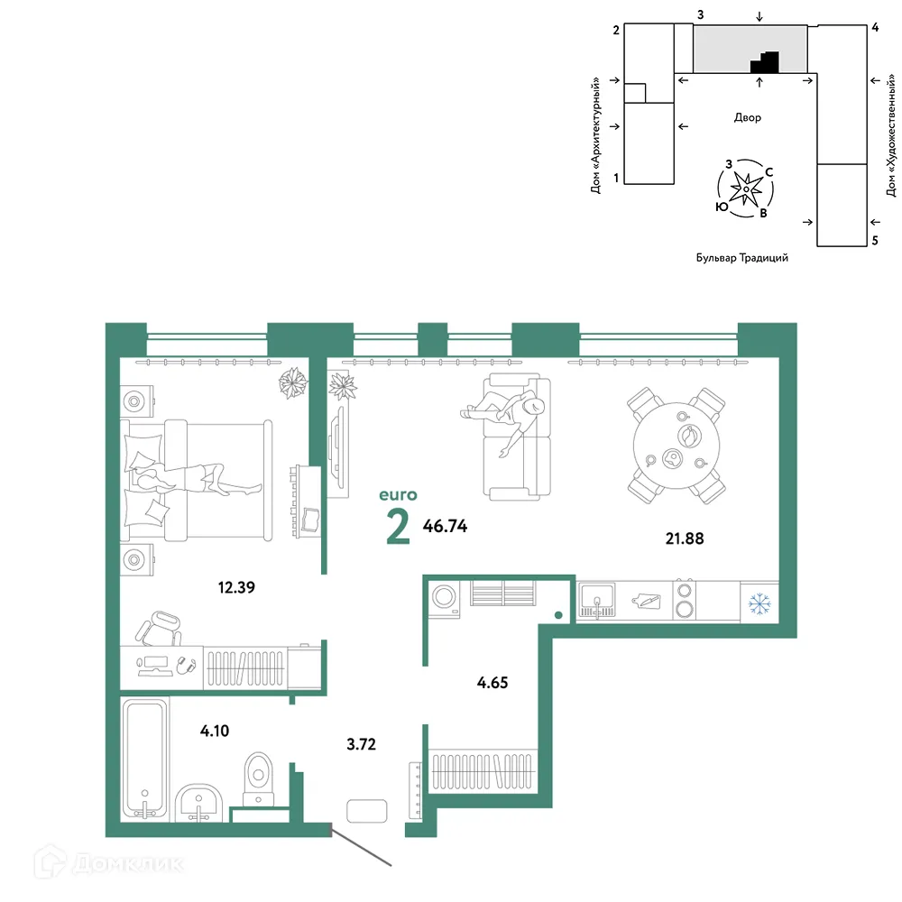 Фото квартиры в ЖК «Домашний»