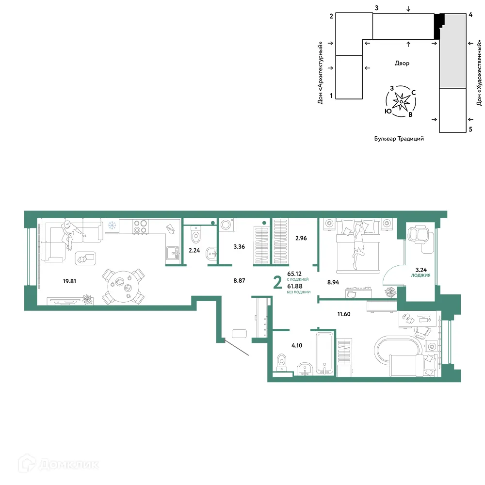 Фото квартиры в ЖК «Домашний»