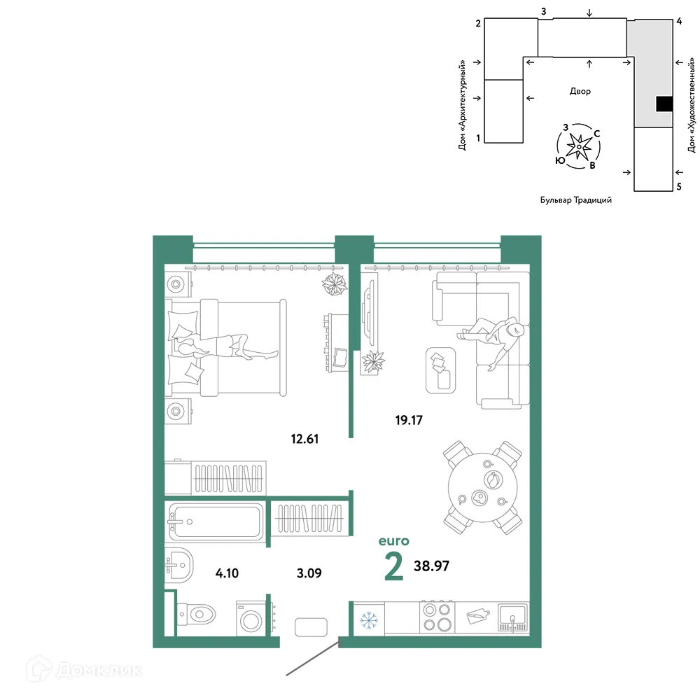 Фото квартиры в ЖК «Домашний»