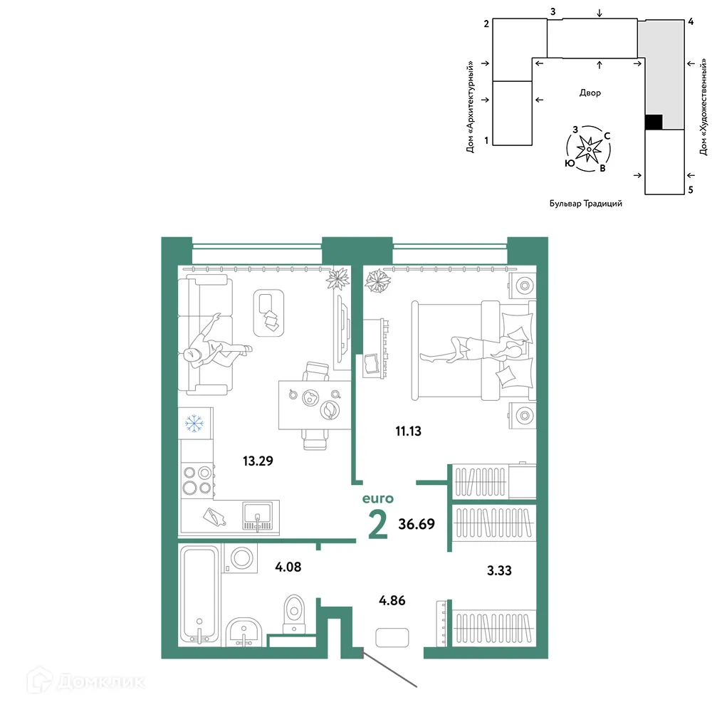 Фото квартиры в ЖК «Домашний»