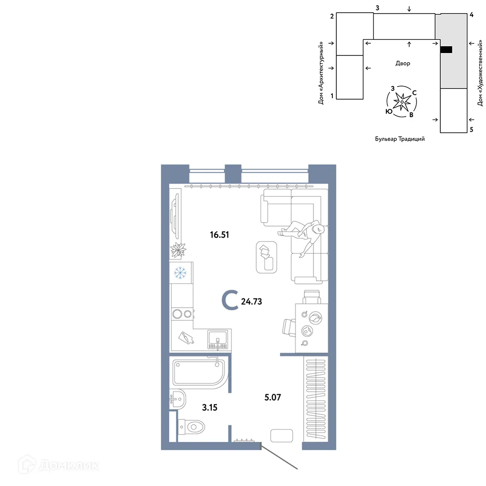 Фото квартиры в ЖК «Домашний»
