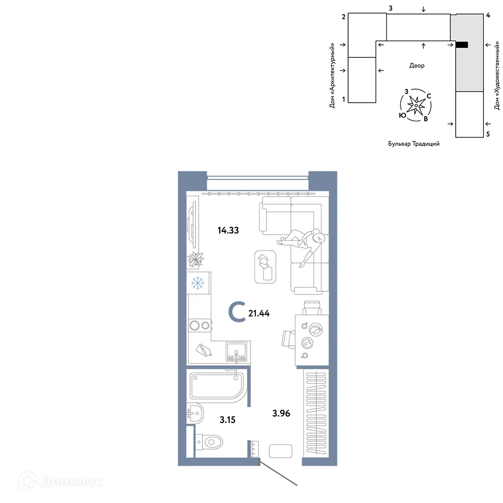 Фото квартиры в ЖК «Домашний»