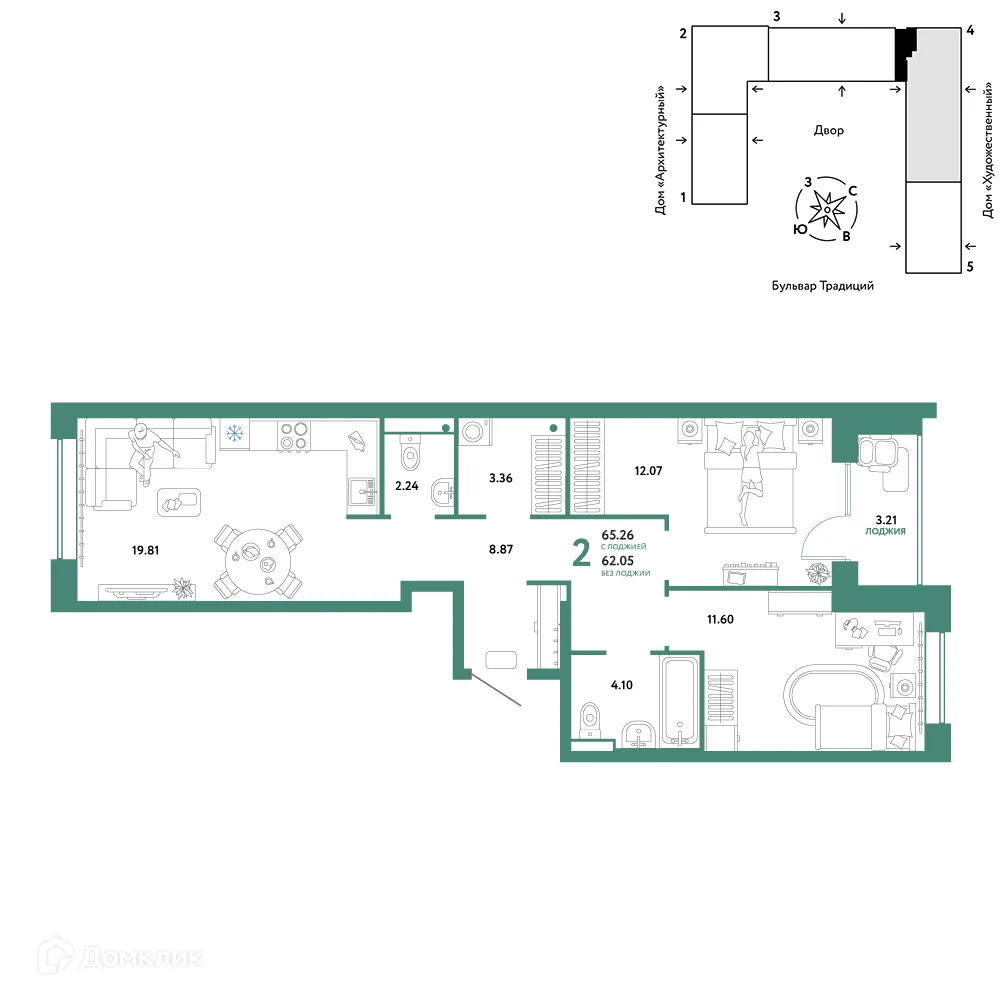 Фото квартиры в ЖК «Домашний»