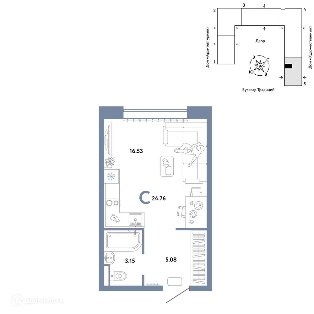 Фото квартиры в ЖК «Домашний»
