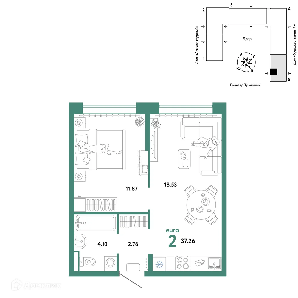 Фото квартиры в ЖК «Домашний»