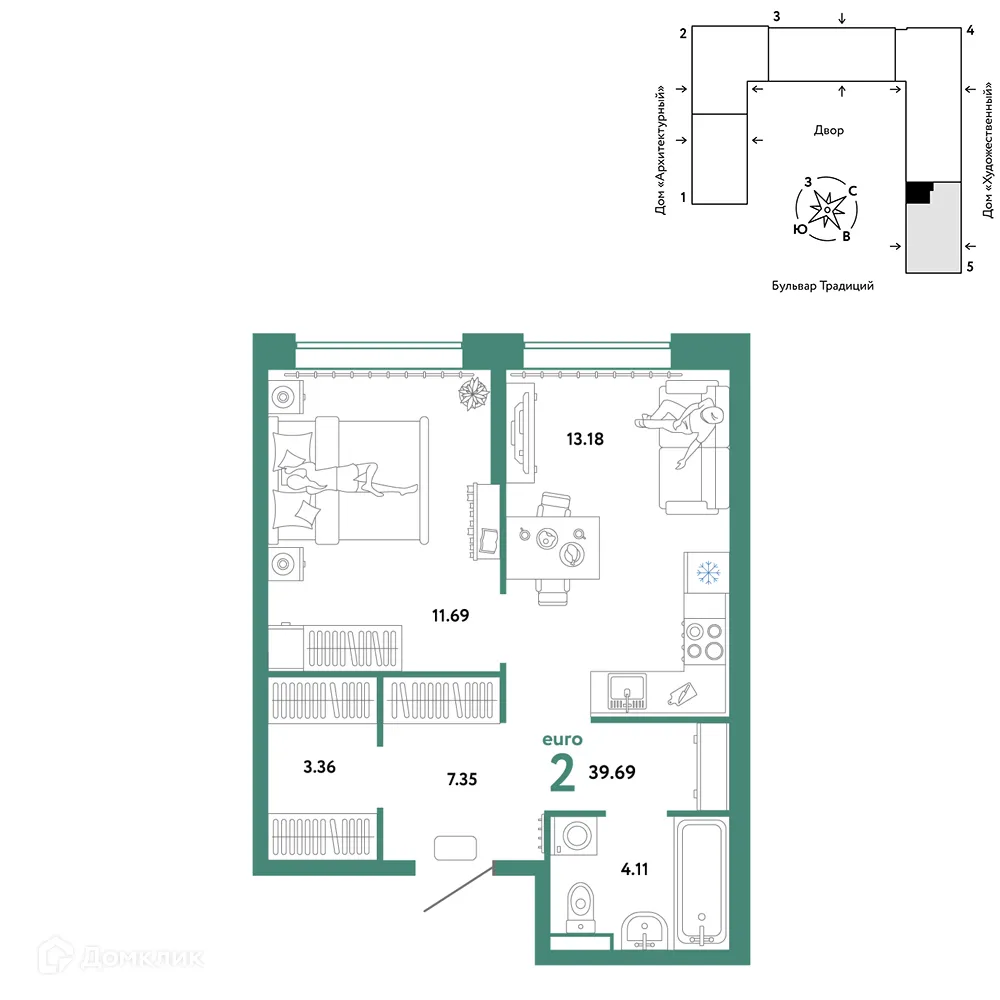 Фото квартиры в ЖК «Домашний»