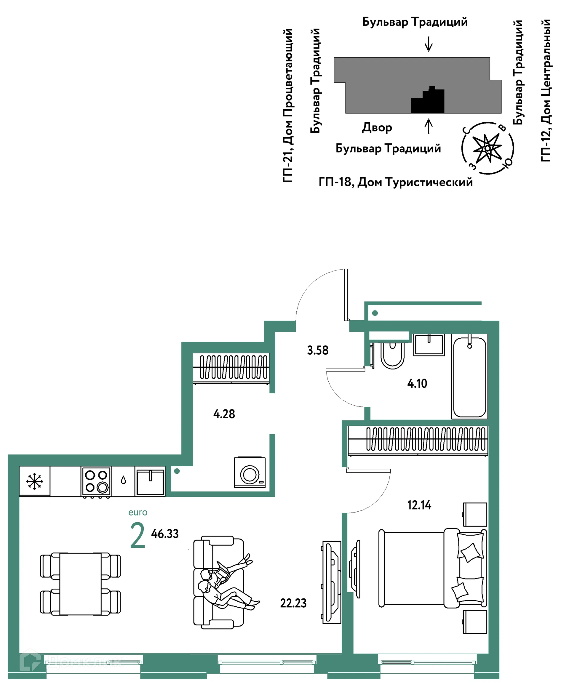 Фото квартиры в ЖК «Домашний»