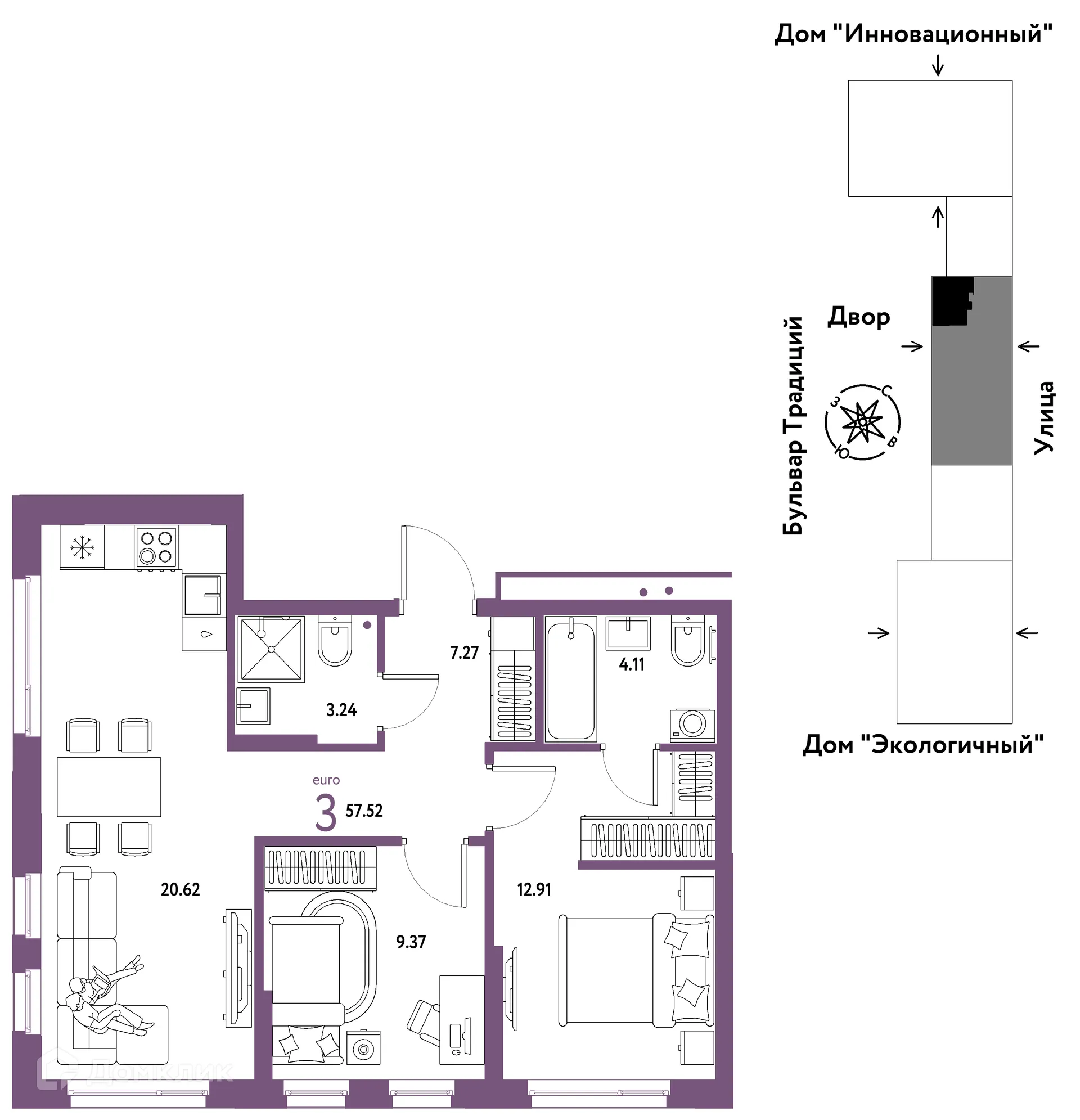 Фото квартиры в ЖК «Домашний»