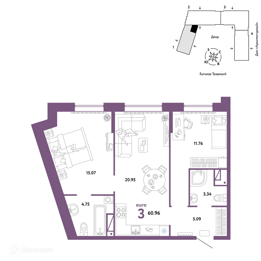 Фото квартиры в ЖК «Домашний»